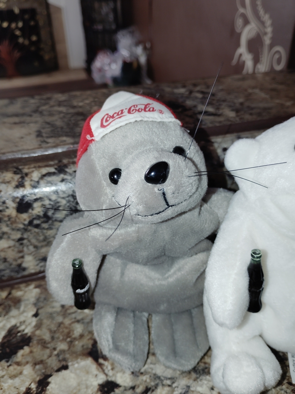Coca-Cola White Polar Bear Plush Holding Coke Bottle - Picture 5 of 6